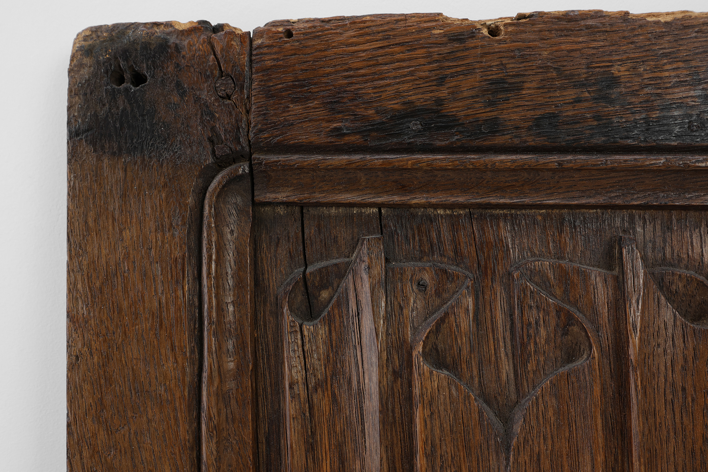 Early 16th Gothic century carved oak relief panel, Francethumbnail